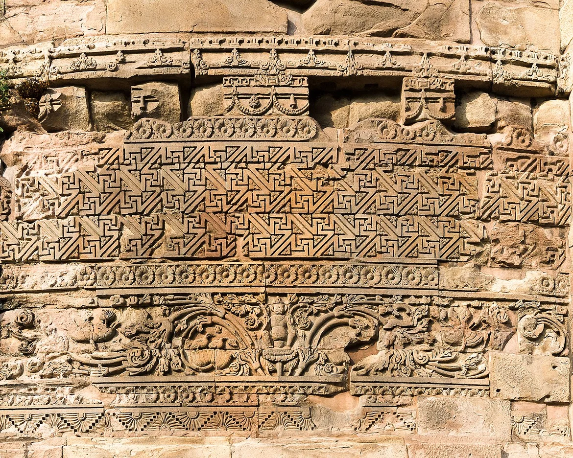 Close-up of the Dhamekh Stupa