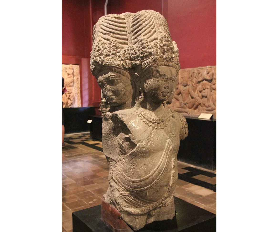 Statue of Brahma found from Elephanta, displayed at CSMVS