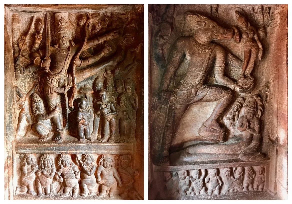 Vishnu as Vamana and Varaha in Cave 2
