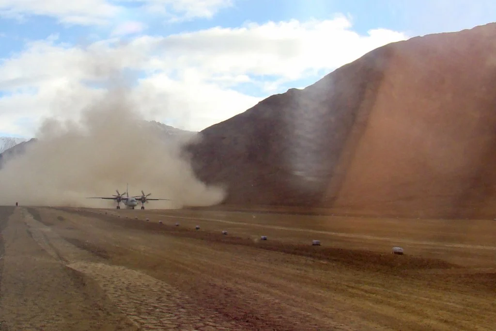 Rare picture of the Indian airbase at Daulat Beg Oldi