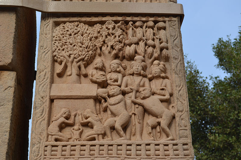 The Mahaparinirvana of the Buddha as depicted at Sanchi