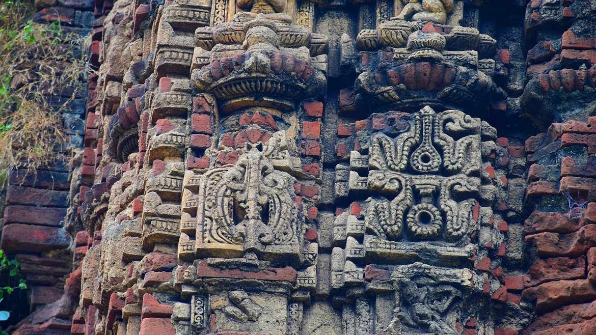 Decoration on the second temple has some sitting figures