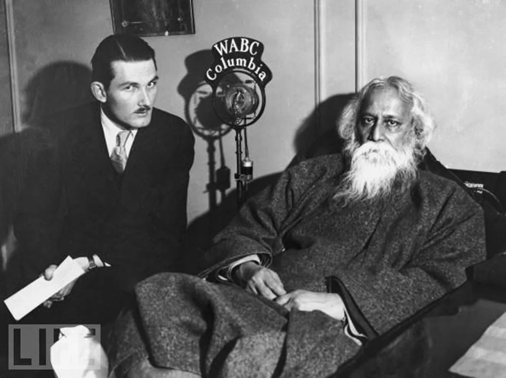 Tagore giving interview to Columbia Radio