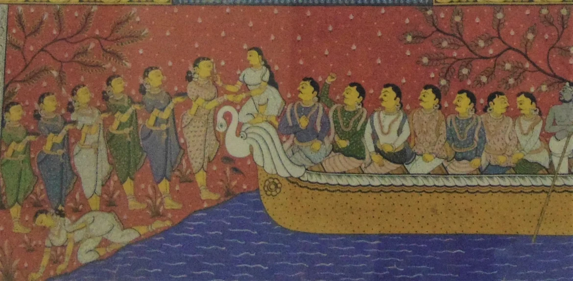 Pattachitra paiting describing an episode from Bruhat Ta’poi at Odisha State Museum