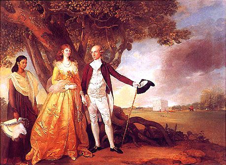 Warren Hastings with his wife Marian in their garden at Alipore, c. 1784–87 
