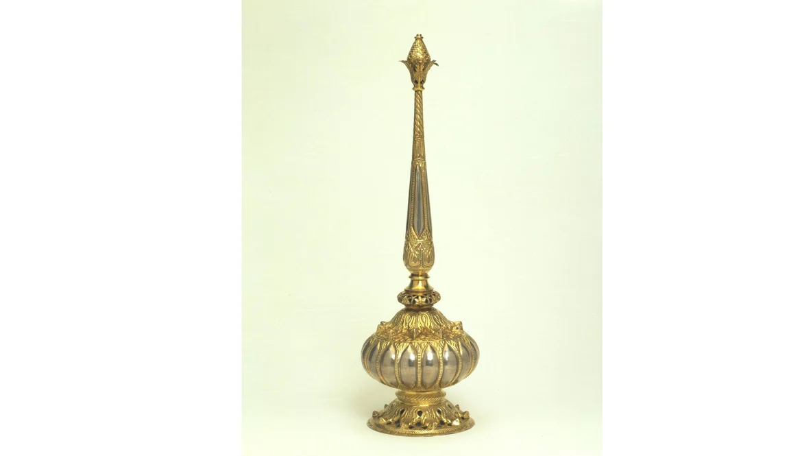 A vessel from the Mughal era used for sprinkling attar