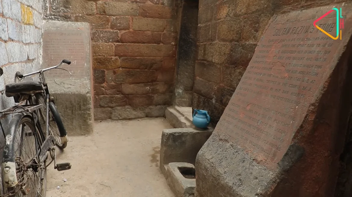 ASI plaque outside Razia Sultan’s Tomb, Delhi