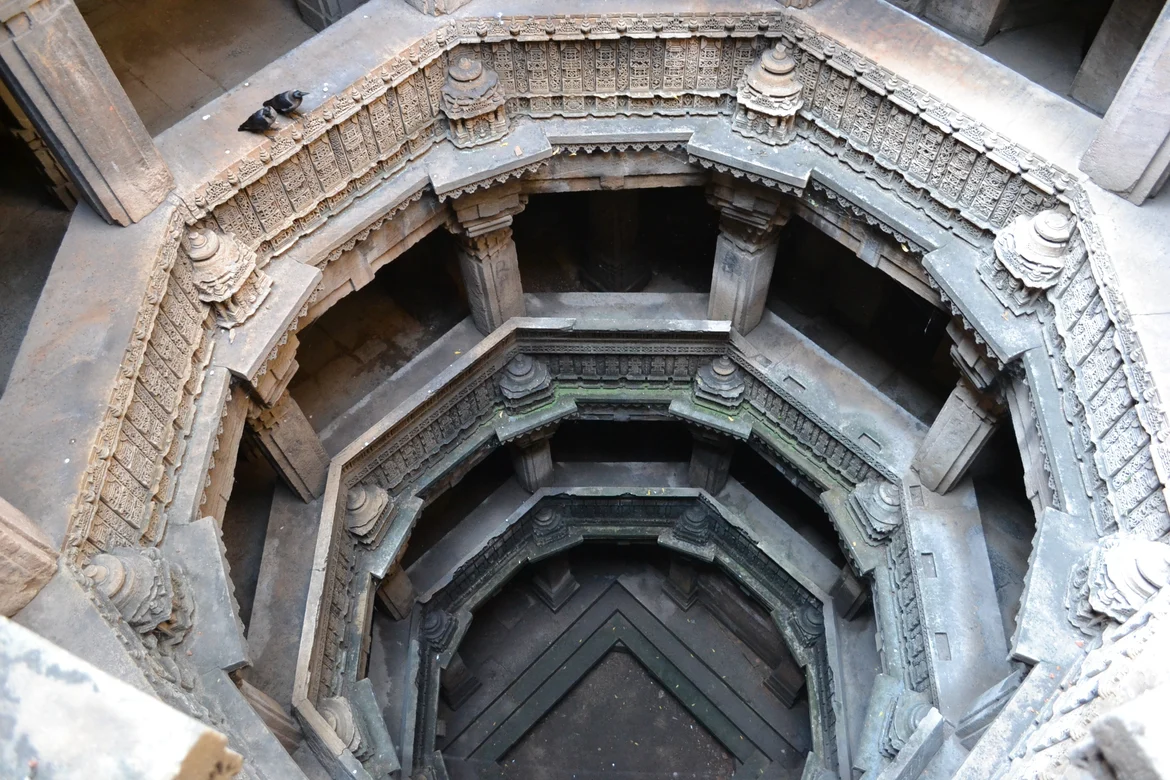 The central shaft of the well