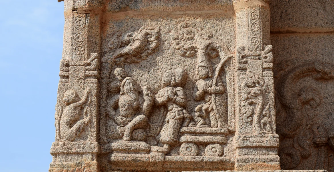 Laxman bringing Sita to Valmiki Ashram