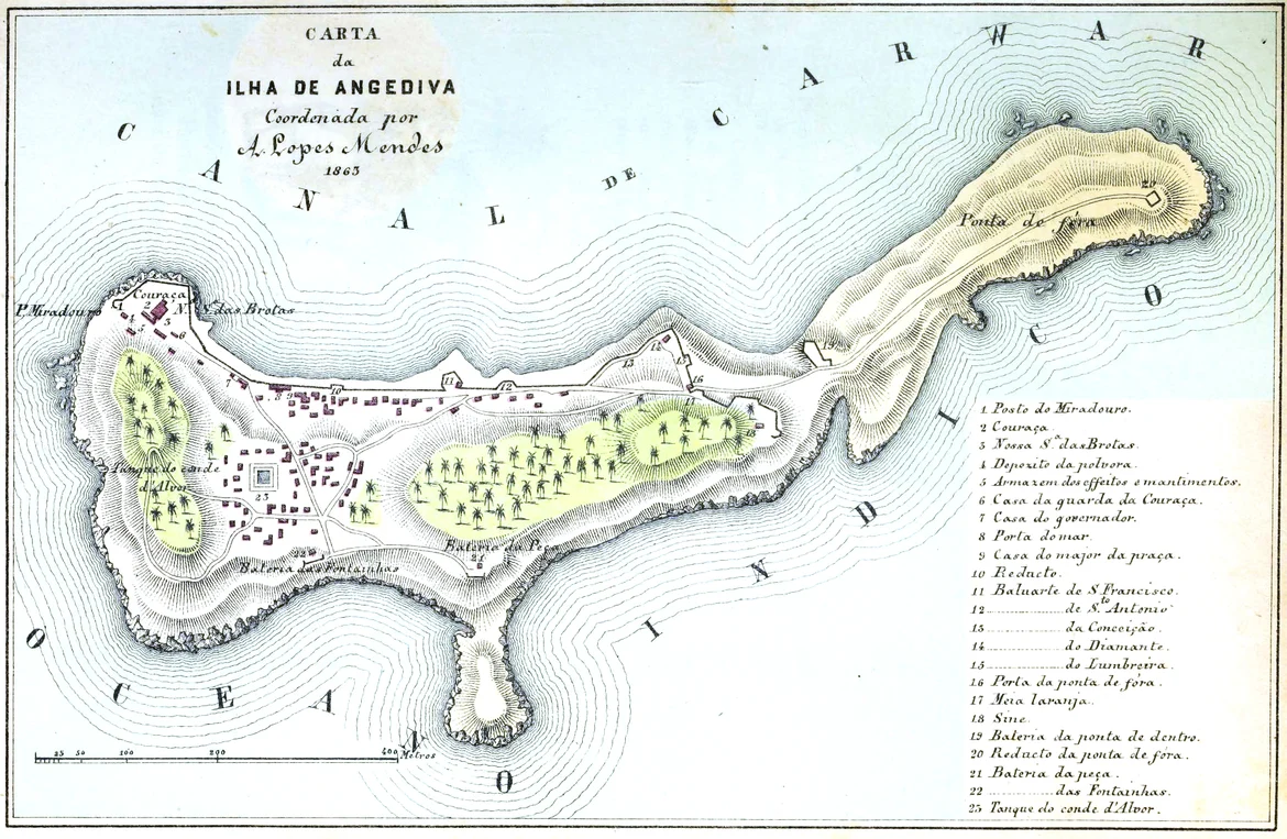 Old Map of Anjediva