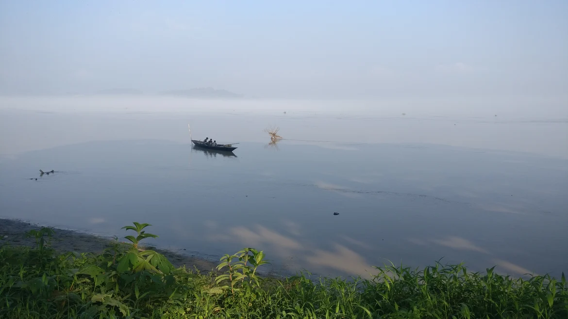 Early morning view of River Brahmaputra in Guwahati