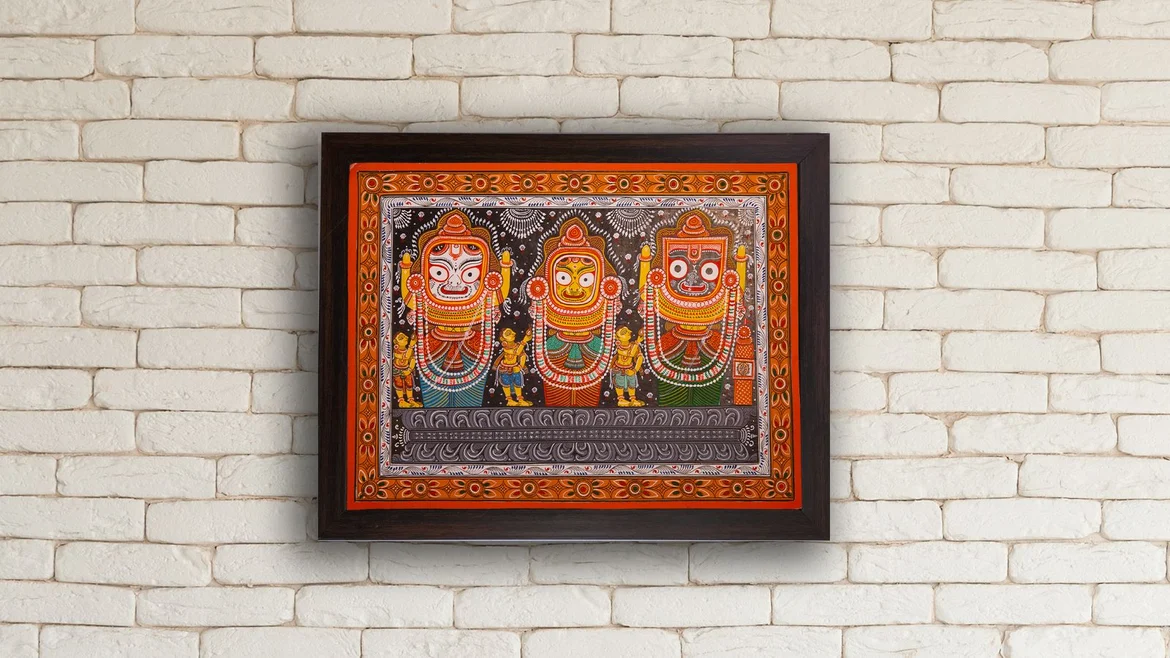 Pattachitra paintings of Lord Jagannath, Balabhadra and Subhadra