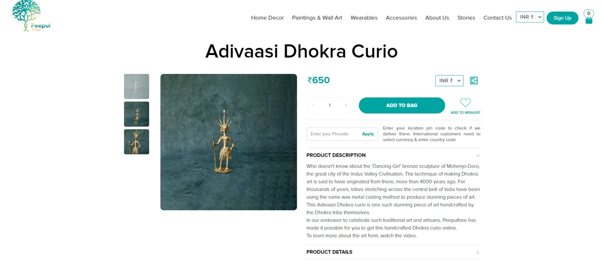 Peepul Tree featuring Dhokra Artefacts