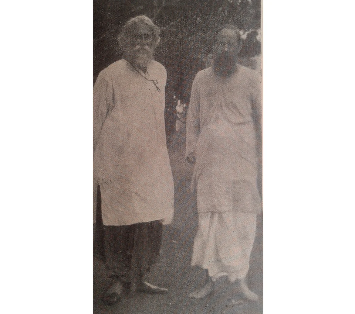 Andrews in a <i>dhoti </i>(right)
