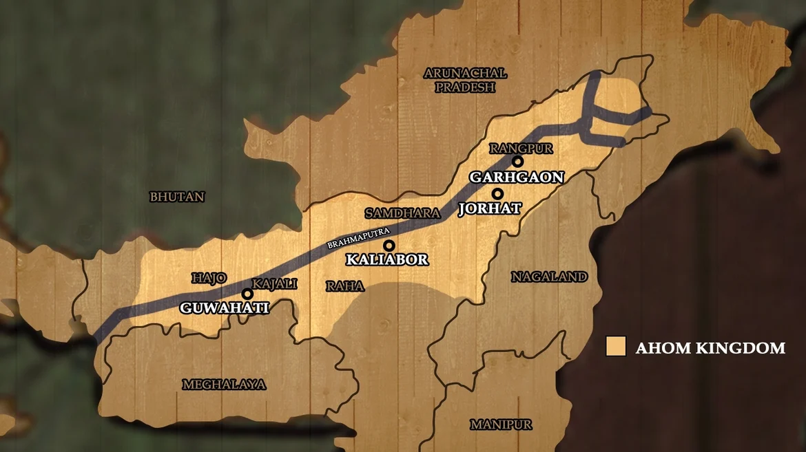 The extent of the Ahom kingdom