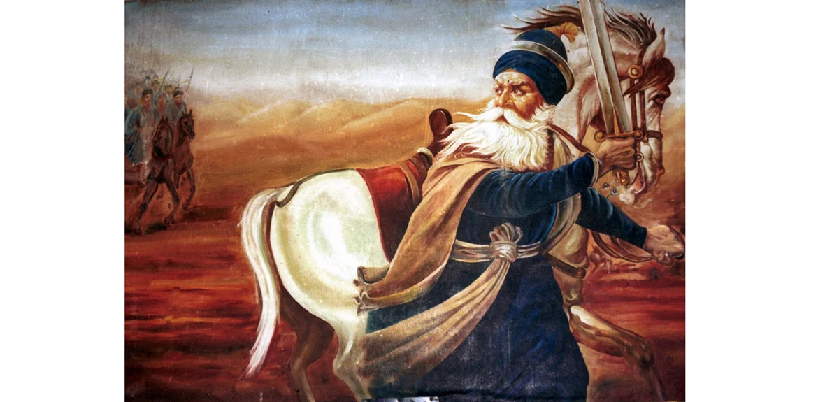 Akali Baba Deep Singh leading his troops against Afghans