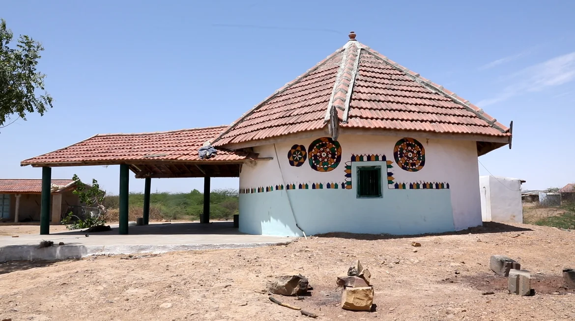 Decorated Bhungas in Kutch