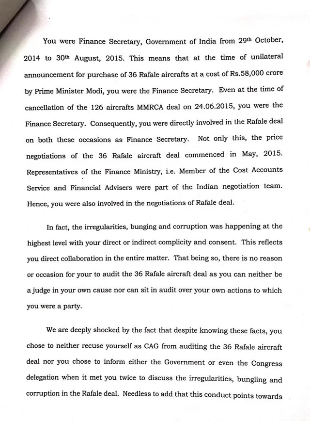 Congress accuses CAG Mehrishi of conflict of interest, demands he recuses himself from Rafale deal report