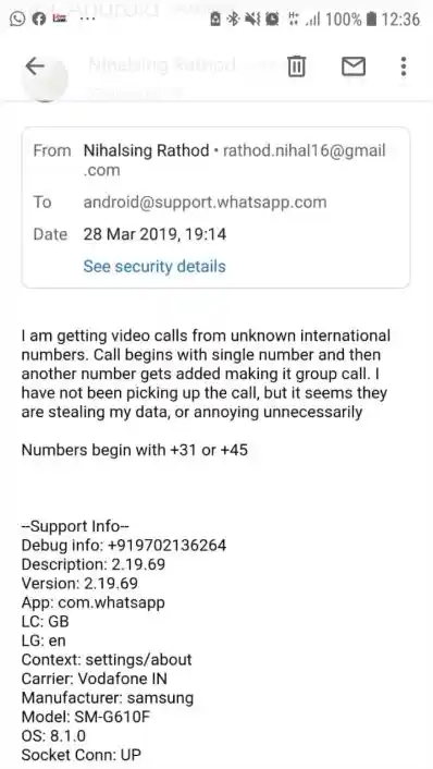 29 मार्च, 2019 को WhatsApp को निहाल सिंह राठौड़ ने मेल किया था