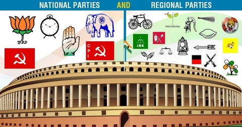 ದೇಶದ ಸಮ್ಮಿಶ್ರ ಸರಕಾರಗಳ ಪ್ರಯೋಗಗಳಲ್ಲಿ ಪಾಲ್ಗೊಂಡ ಪ್ರಮುಖ ಪಕ್ಷಗಳು ಚಿನ್ಹೆಗಳು. 