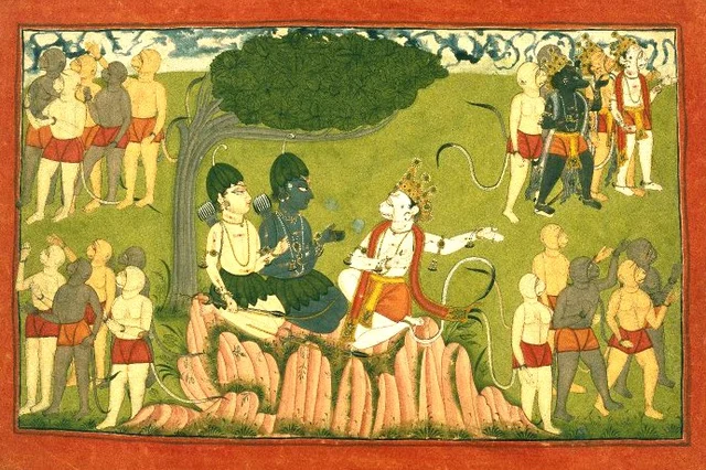ರಾಮ, ಲಕ್ಷ್ಮಣರ ಜತೆಗೆ ವಾನರ ರೂಪಿ ಹನುಮಂತ ಹಾಗೂ ವಾನರ ಪಡೆ