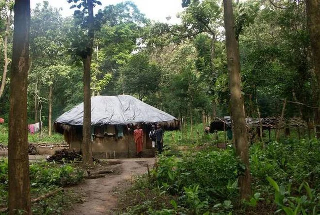 ಹೆಚ್.ಡಿ.ಕೋಟೆ ಬಳಿಯ ಆದಿವಾಸಿ ಕುಟುಂಬ. 
