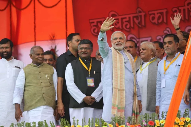 PM Modi at a rally in Bihar in August. AFP PHOTO