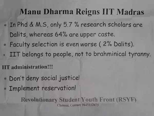 De-Recognition Of APSC In IIT Madras –The Unspoken Side