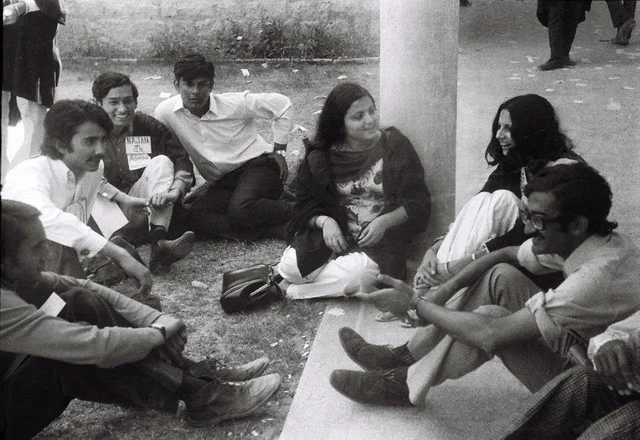 As a student activist during his Karachi University days in 1971. He had newly been released from prison.