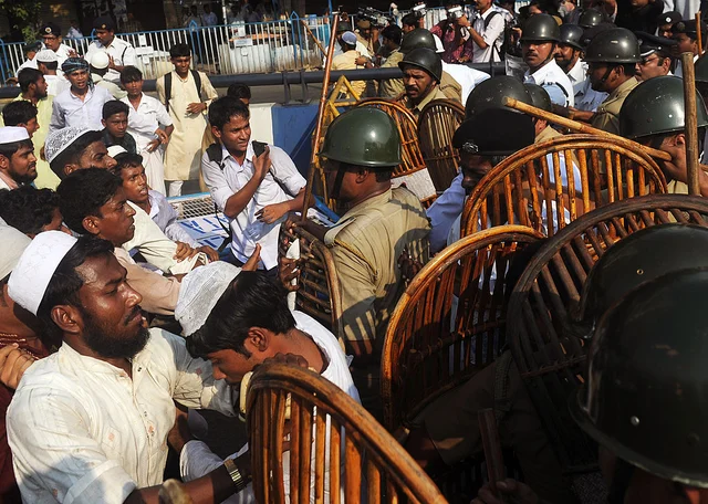 From an altercation in Kolkata in 2012 (DIBYANGSHU SARKAR/AFP/GettyImages)