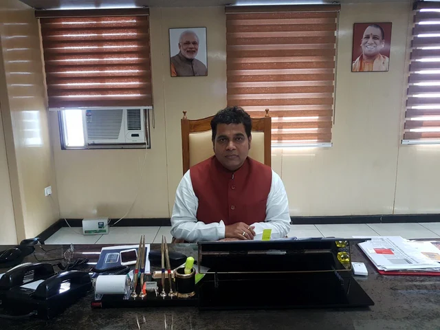 Sharma in his office in Lucknow’s Shakti Bhawan.