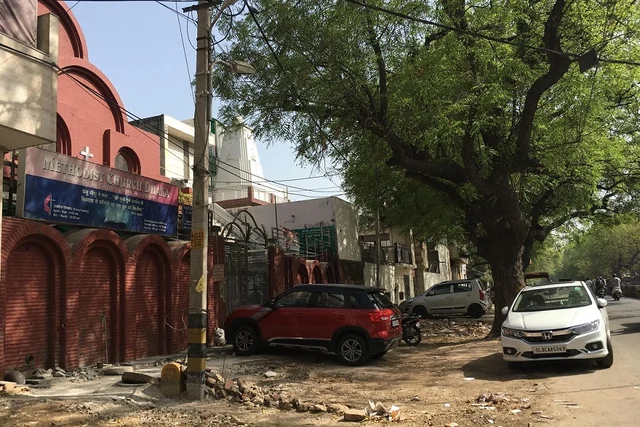 The temple stands just after the church. Photo clicked on 26 March