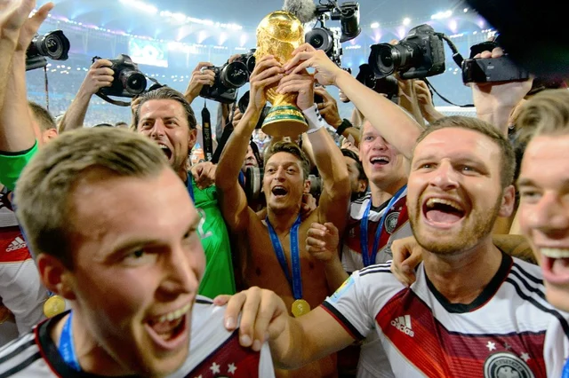 Germany, the 2014 World Champions. Özil at the centre. (Matthias Hangst/Getty Images)