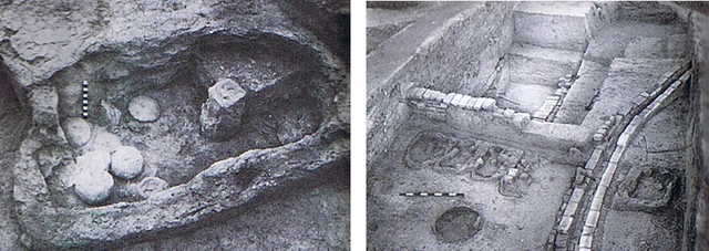 Fire altars in Kalibangan: in aq house (left) and in the citadel (right): Picture: B B Lal, “The Rig Vedic People” (2015)