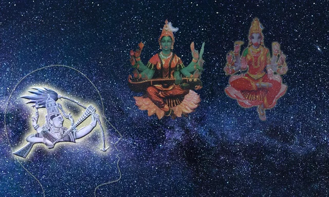With <i>manas</i> as bow and <i>Tanmatras</i> as arrows, the physical universe revealed, becomes a participatory, rhythmic, cyclic and hence musical as well as a flowering reality. 