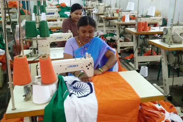 The Tricolour being put together - One panel at a time.