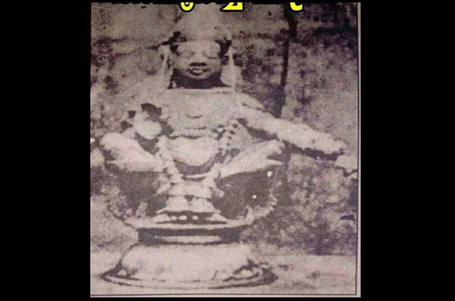Damaged idol of Ayyappan