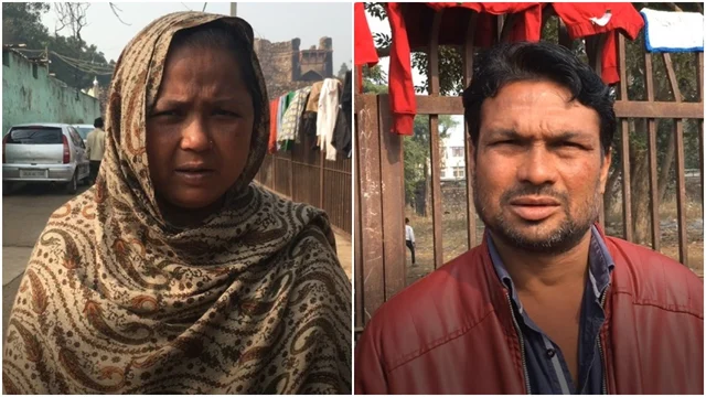 Shabnam Ali (left) and husband Liaqat Ali, both residents of Valmiki colony. (Swarajya)