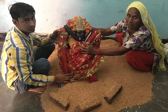 A file photo of the Dalit family in Incholi that threatened conversion 