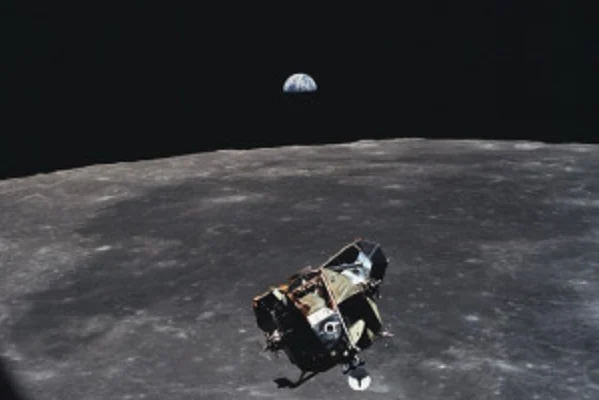 When man and machine were literally over the moon. 