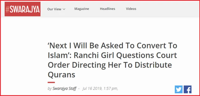 Screenshot of article appearing on <i>www.swarajyamag.com</i>