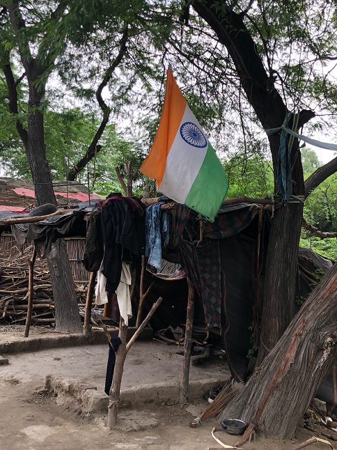 The Indian tricolour at the camp.
