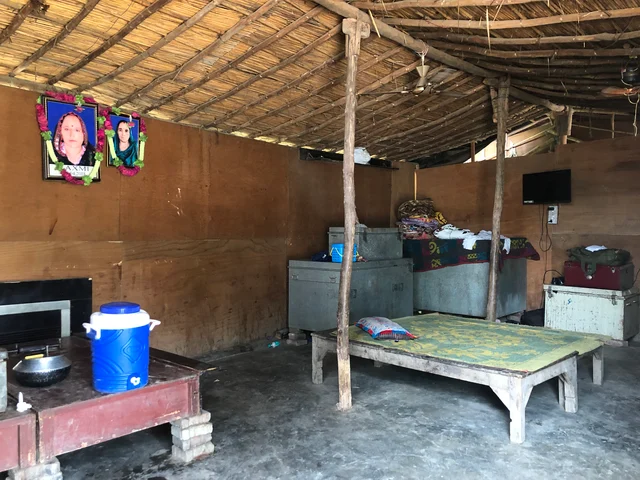 A makeshift hut.