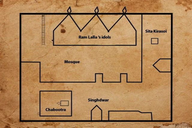 A line map of the site. 