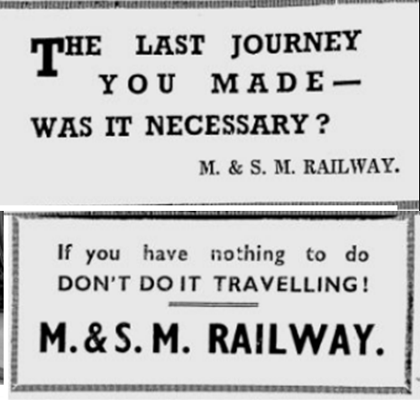 Government advertisements on restrictions in a time of scarcity. 