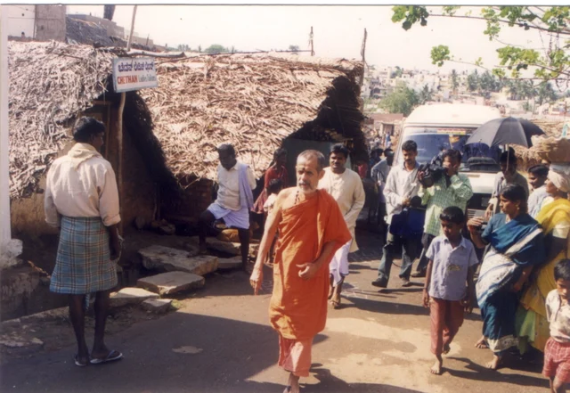 Pejavar Seer at the Meenakshipuram Dalit colony in Tamil Nadu.