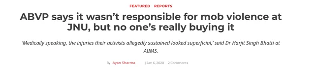 Doctor Who Told Media That Injuries Of ABVP Activists In JNU Were ‘Superficial’ Is Not Employed With AIIMS, Is A Congress Member
