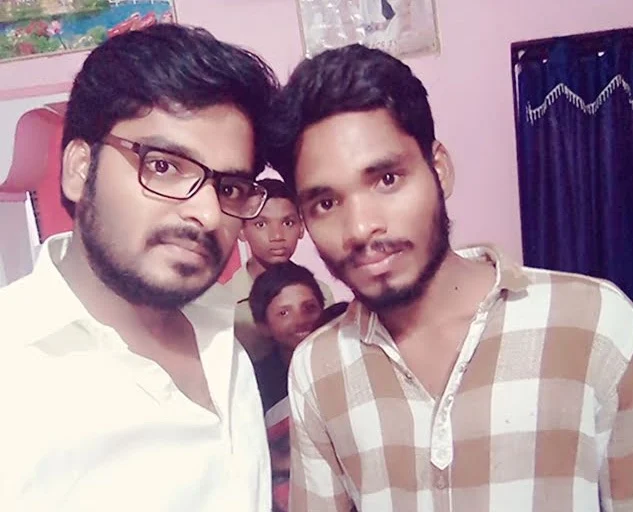 Bobbili Bhaskar, right, before he became Mohammad Abdul Hunain.