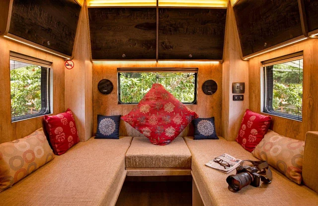 An inside shot of the caravan