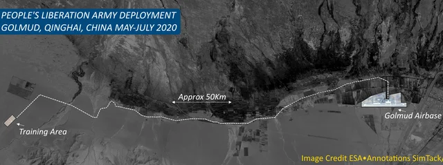 Location of the PLA exercise advertised by the Global Times in June. (@SimTack,@detrasfa_)